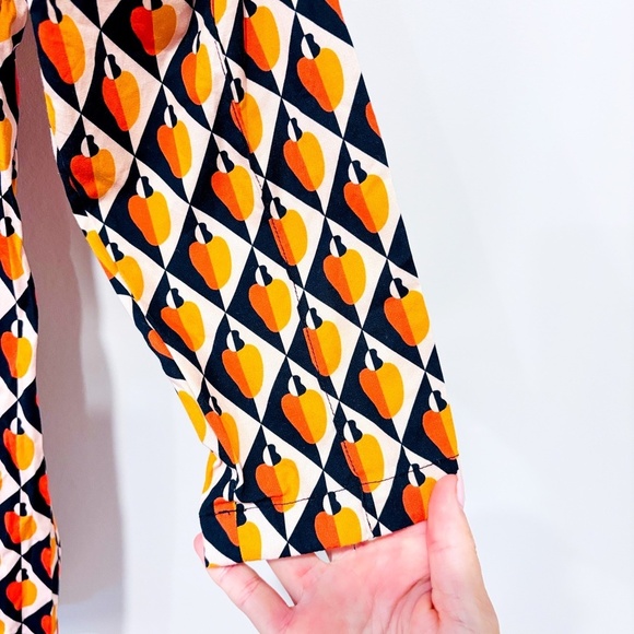 FARM RIO Orange & Navy Geometric Cotton Mini Dress | Medium * - Picture 8 of 12